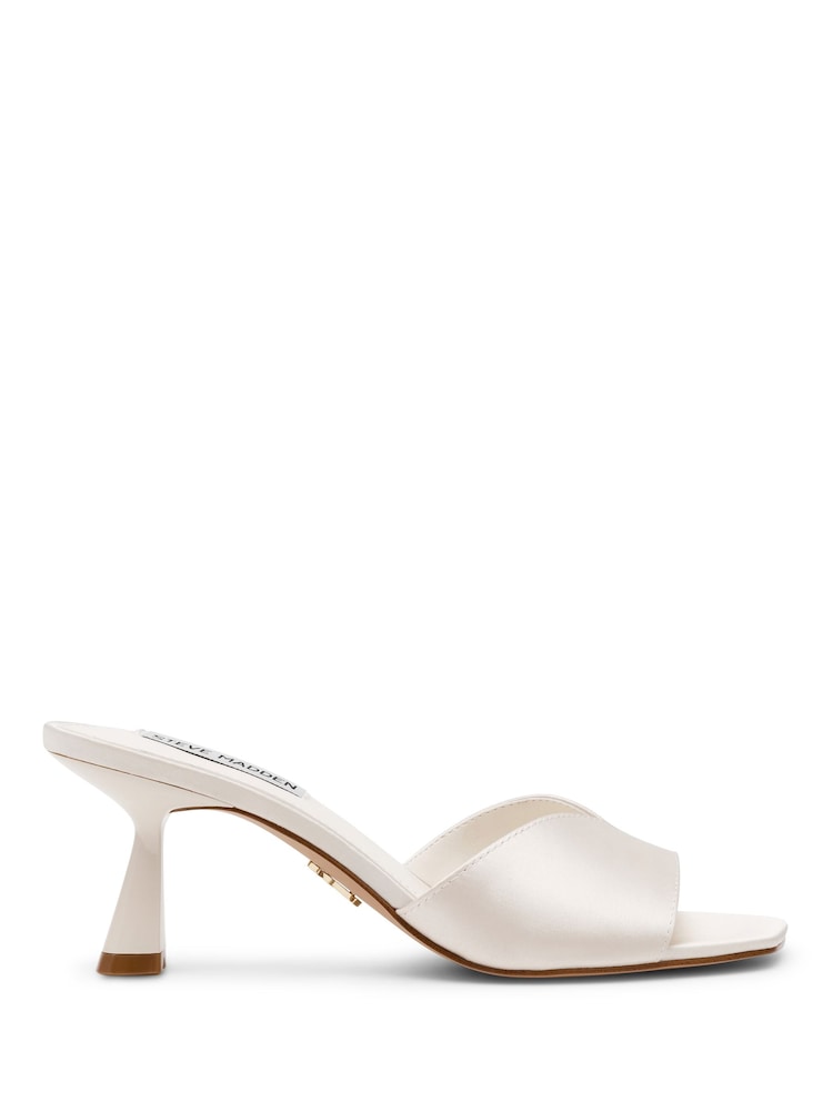 Steve Madden White Ivie Heeled Mule Sandals - Image 1 of 5