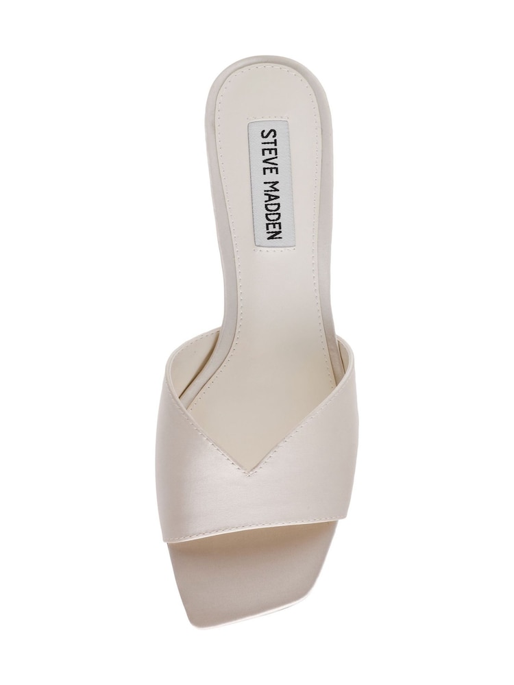 Steve Madden White Ivie Heeled Mule Sandals - Image 5 of 5
