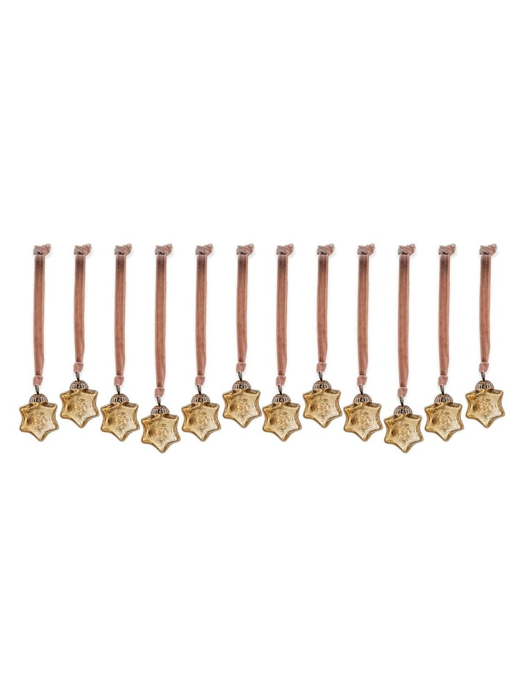 Nkuku Gold Sardi Star Christmas Baubles - Image 5 of 5