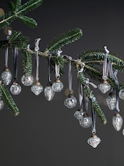 Nkuku Set of 16 Silver Adisa Christmas Baubles Jar - Image 1 of 6