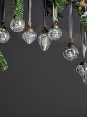 Nkuku Set of 16 Silver Adisa Christmas Baubles Jar - Image 3 of 6