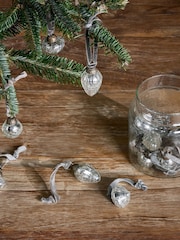 Nkuku Set of 16 Silver Adisa Christmas Baubles Jar - Image 4 of 6