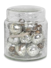 Nkuku Set of 16 Silver Adisa Christmas Baubles Jar - Image 6 of 6