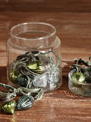 Nkuku Set of 16 Green Adisa Christmas Baubles Jar - Image 3 of 6