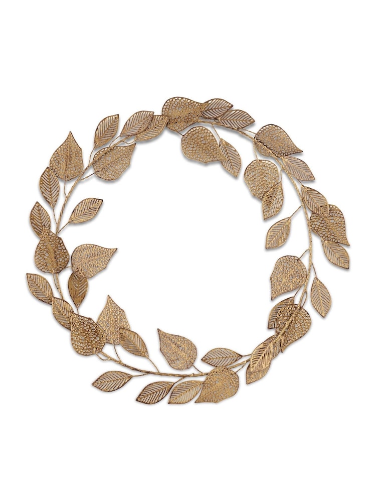 Nkuku Antique Brass Charita Christmas Wreath - Image 4 of 4 Nkuku Antique Brass Charita Christmas Wreath - Image 4 of 4