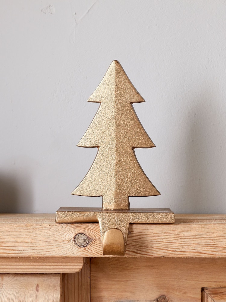 Nkuku Antique Brass Kotta Stocking Christmas Tree Holder - Image 2 of 4 Nkuku Antique Brass Kotta Stocking Christmas Tree Holder - Image 2 of 4