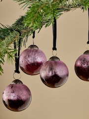 Nkuku Ruby Pannee Round Christmas Baubles - Image 2 of 3