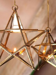 Nkuku Brass Christmas Large Glass Star - Image 1 of 2