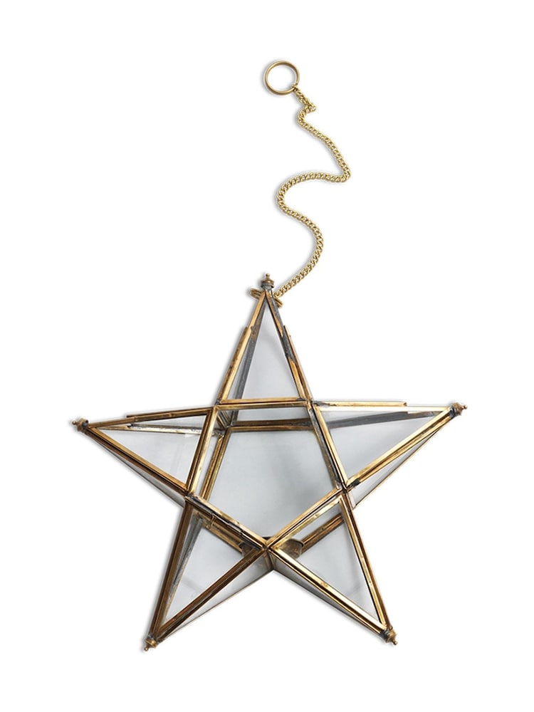Nkuku Brass Christmas Large Glass Star - Image 2 of 2