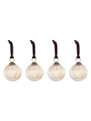 Nkuku Set of 4 Gold Betini Christmas Baubles - Image 4 of 4