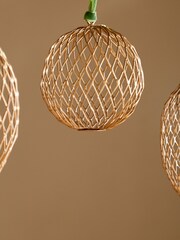 Nkuku Brass Nirav Wire Christmas Baubles - Image 3 of 4