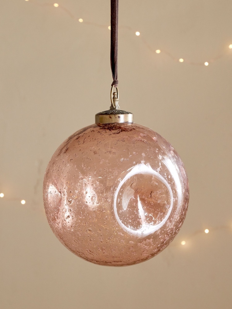 Nkuku Copper Nishan Pinched Giant Christmas Bauble - Image 1 of 4 Nkuku Copper Nishan Pinched Giant Christmas Bauble - Image 1 of 4