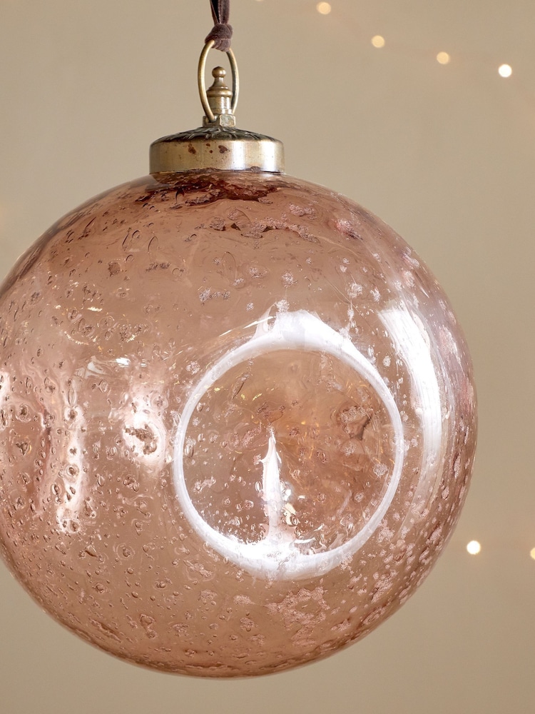 Nkuku Copper Nishan Pinched Giant Christmas Bauble - Image 2 of 4 Nkuku Copper Nishan Pinched Giant Christmas Bauble - Image 2 of 4