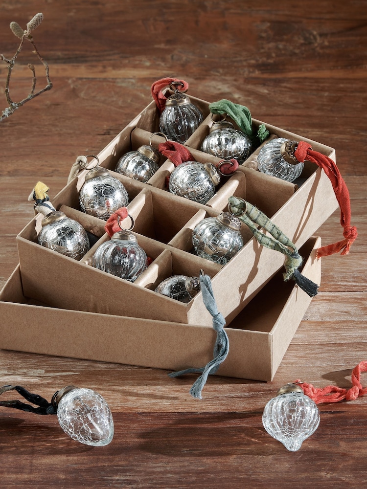 Nkuku Gold Dew Drop Christmas Baubles - Image 1 of 5