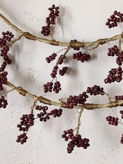 Nkuku Brass and Ruby Tanu Layered Mango Wood Beaded Christmas Wreath - Image 3 of 4