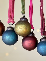 Nkuku Set of 12 Mixed Matt Oko Mini Christmas Baubles - Image 2 of 4