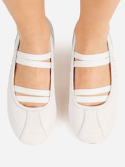Bronx White Zendaya Leather Strap Ballerina Shoes - Image 2 of 6