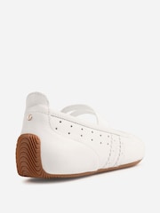 Bronx White Zendaya Leather Strap Ballerina Shoes - Image 4 of 6