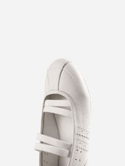 Bronx White Zendaya Leather Strap Ballerina Shoes - Image 6 of 6