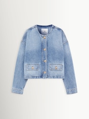 ANINE BING Blue Caspian Blanche Denim Jacket - Image 3 of 4