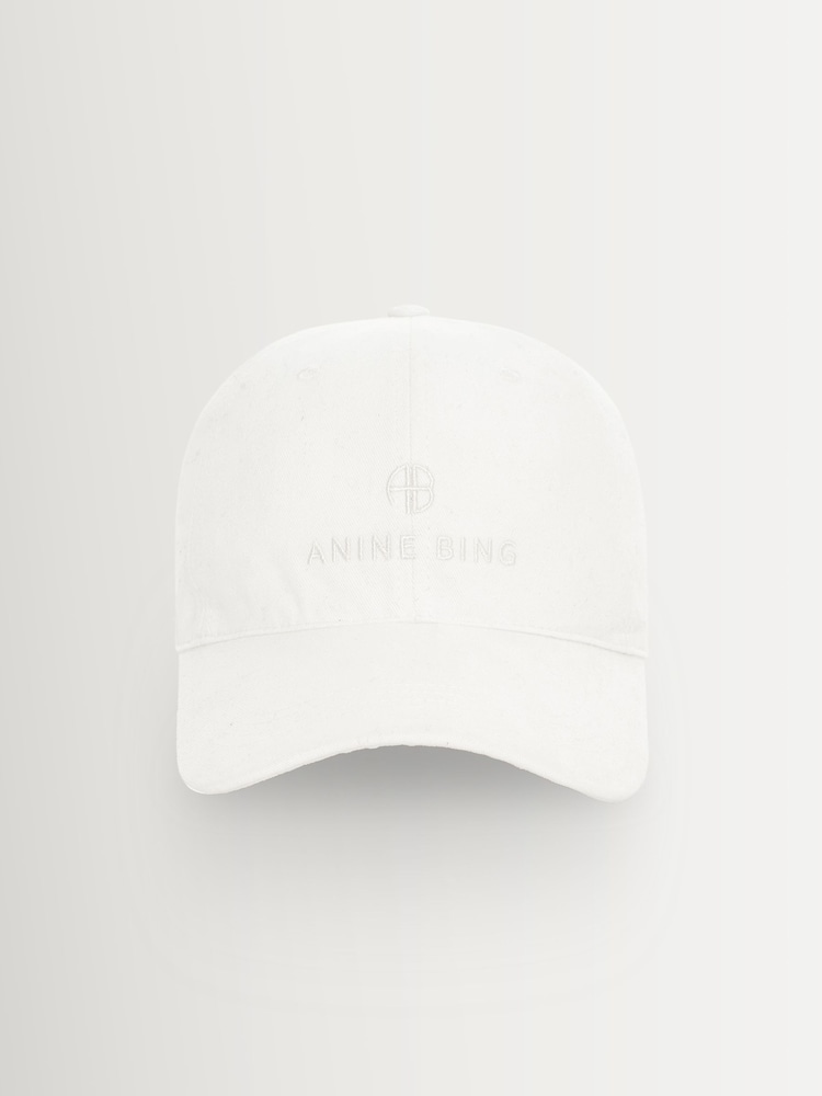 ANINE BING White Washed Smoke Jeremy Baseball Cap - Image 1 of 4
