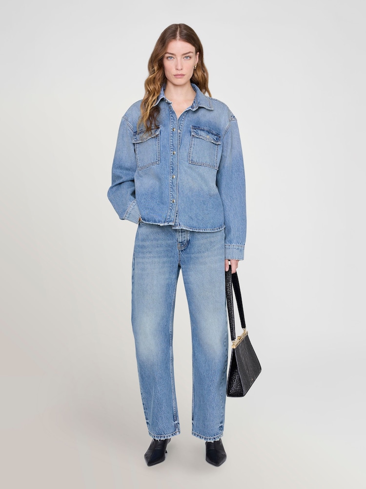 ANINE BING Blue Denim Paxton Shirt - Image 1 of 2