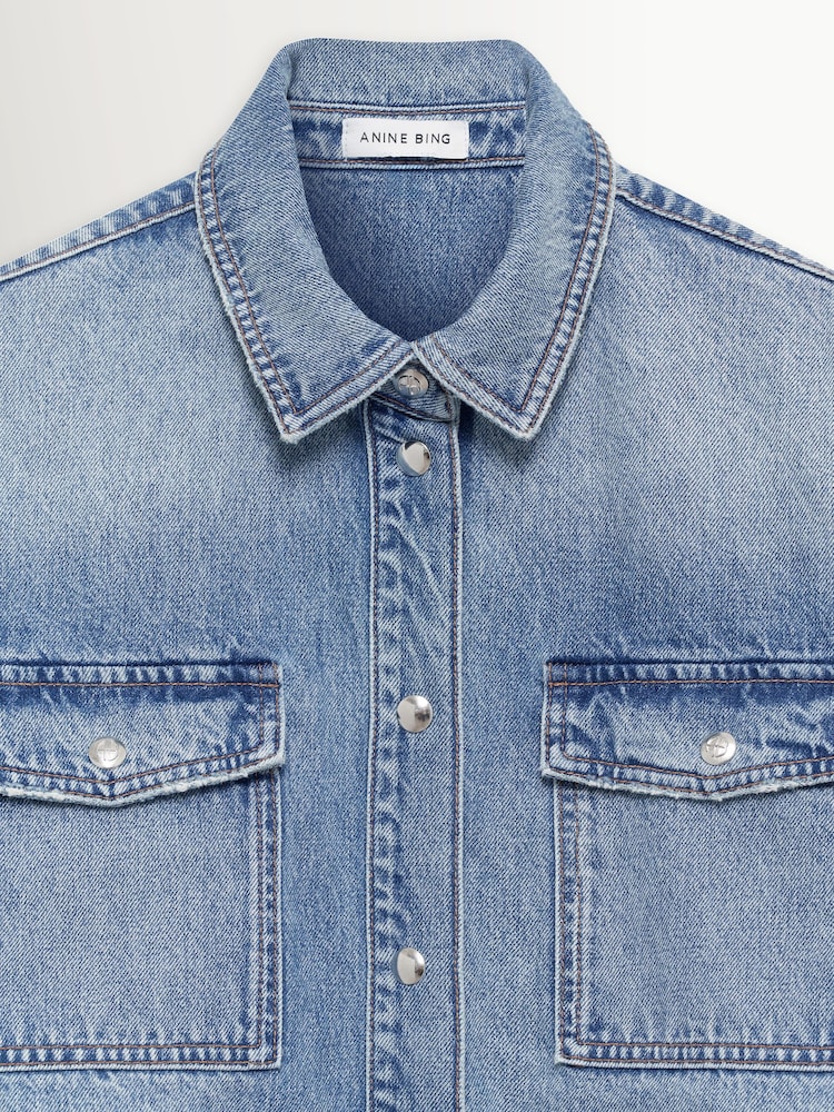 ANINE BING Blue Denim Paxton Shirt - Image 2 of 2