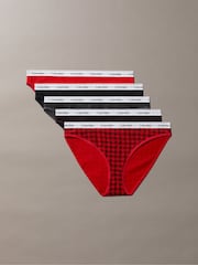 Calvin Klein Black 5 Pack Bikini Briefs Icon Logo - Image 1 of 6