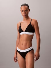 Calvin Klein Black Lightly Lined Triangle Bralette - Icon Cotton Modal - Image 1 of 6