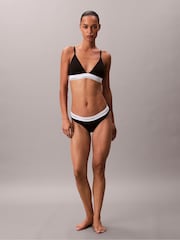 Calvin Klein Black Lightly Lined Triangle Bralette - Icon Cotton Modal - Image 3 of 6