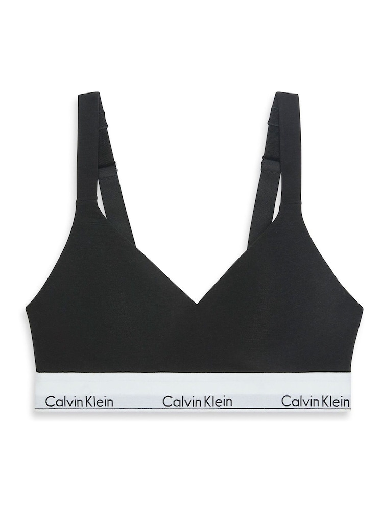 Calvin Klein Black Lift Bralette - Icon Cotton Modal - Image 4 of 4 Calvin Klein Black Lift Bralette - Icon Cotton Modal - Image 4 of 4