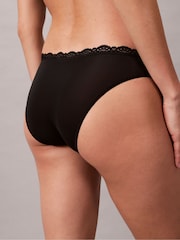 Calvin Klein Black Bikini Briefs Microfibre Stretch with Lace - Image 6 of 7