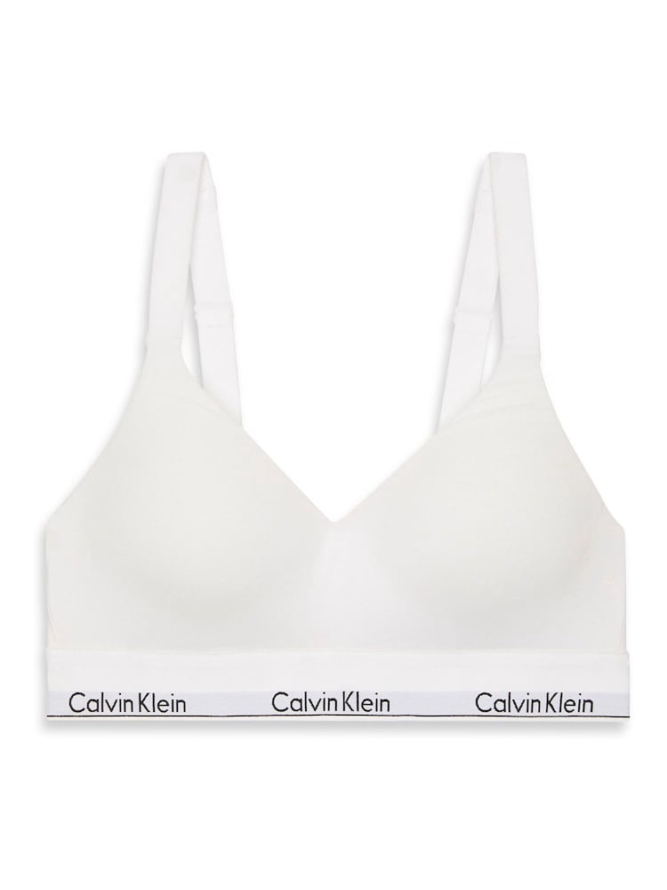 Calvin Klein White Lift Bralette - Icon Cotton Modal - Image 7 of 7 Calvin Klein White Lift Bralette - Icon Cotton Modal - Image 7 of 7