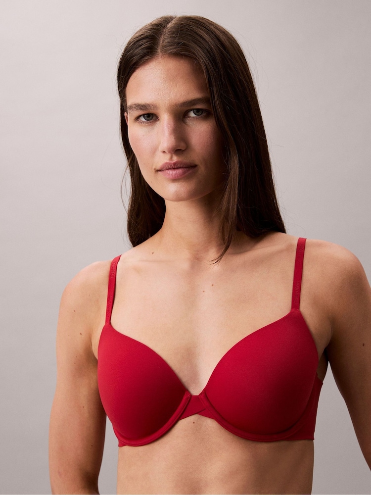 Calvin Klein Red Lightly Lined Full Coverage Bra Perfectly Fit - Image 2 of 5