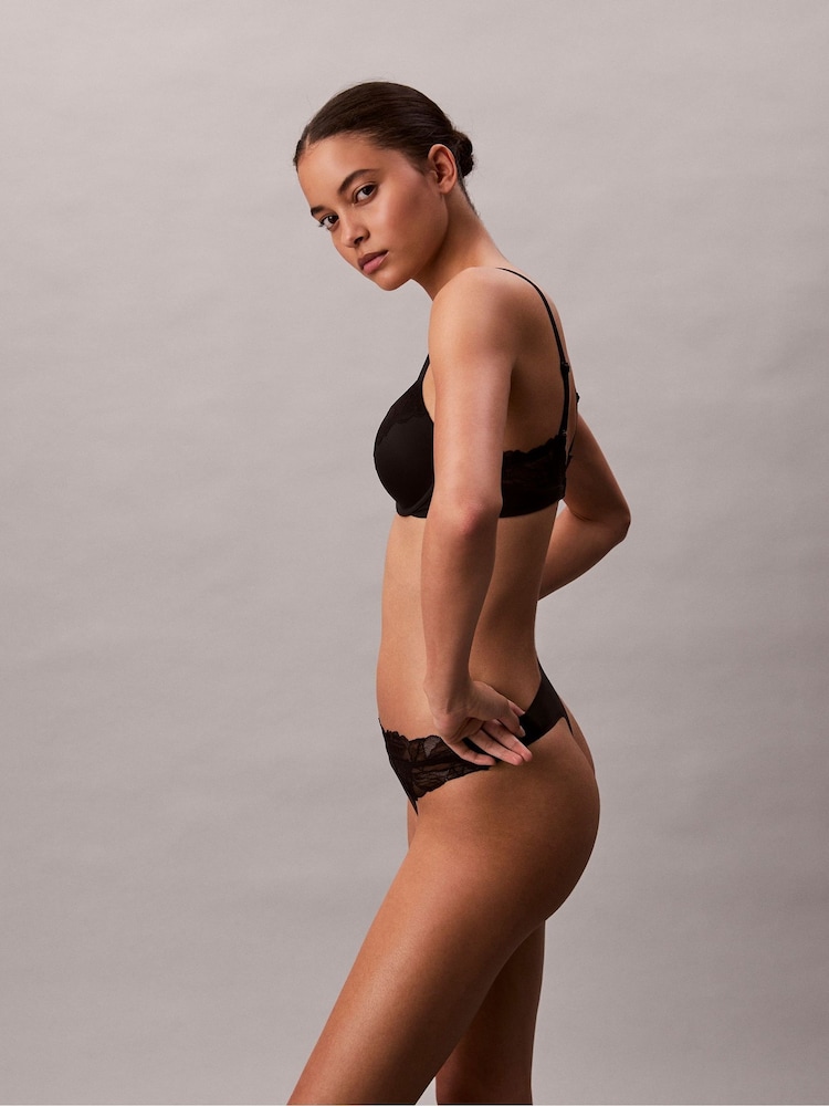 Calvin Klein Black Thongs with Perfectly Fit Lace - Image 2 of 6