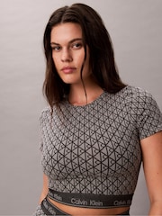 Calvin Klein Grey Short Sleeve Top Shapewear  - Icon Logo - Image 1 of 5