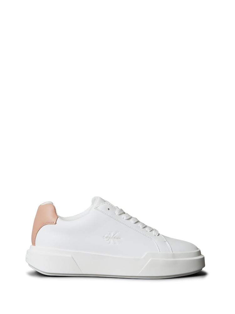 Calvin Klein White Leather Durable Traction NYC Trainers - Image 1 of 6 Calvin Klein White Leather Durable Traction NYC Trainers - Image 1 of 6