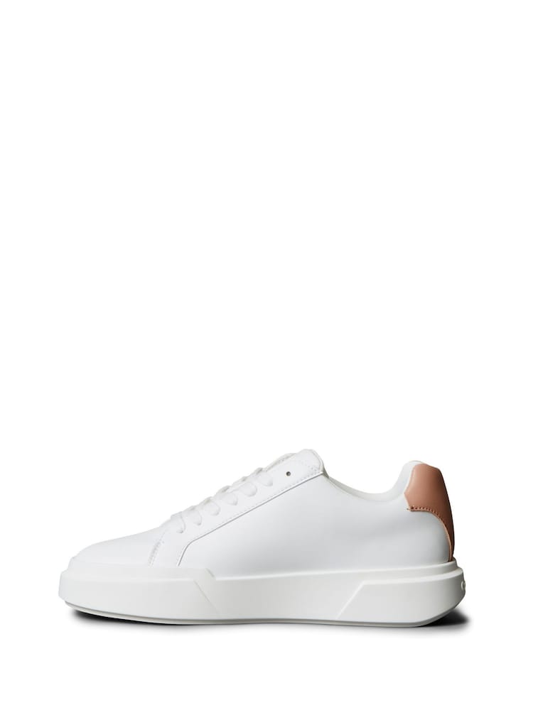 Calvin Klein White Leather Durable Traction NYC Trainers - Image 2 of 6 Calvin Klein White Leather Durable Traction NYC Trainers - Image 2 of 6