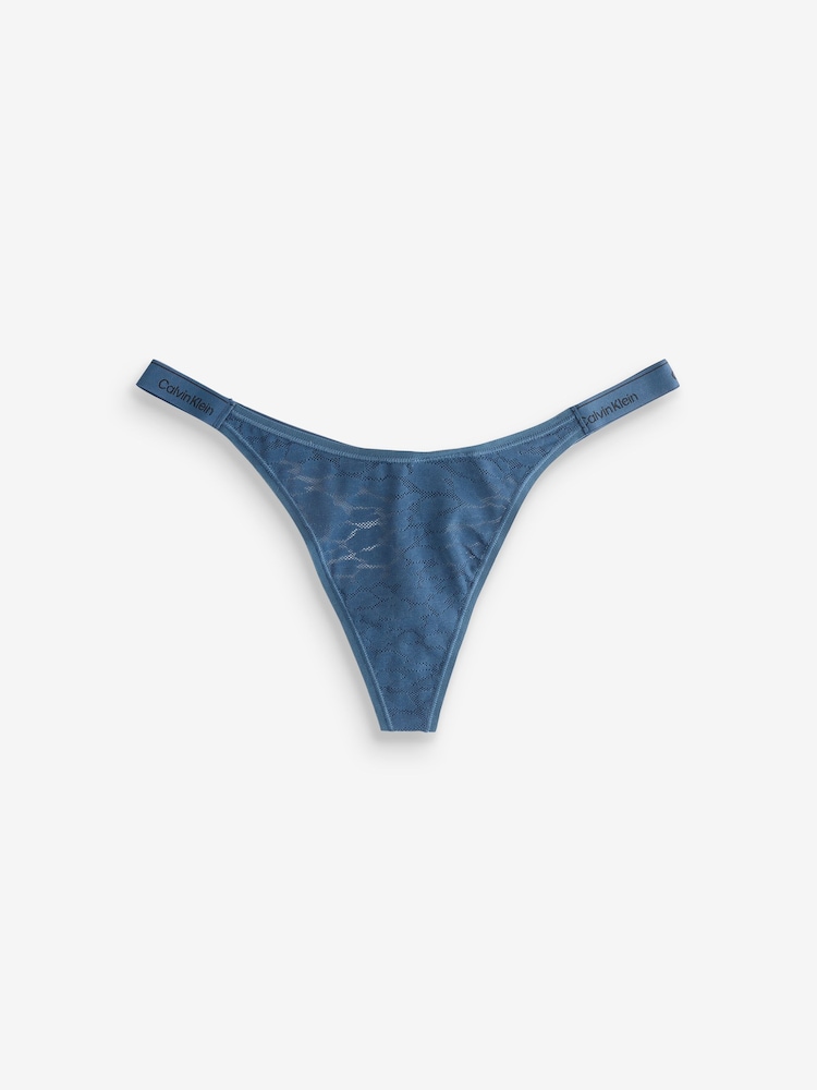Calvin Klein Blue String Thongs Icon Lace - Image 1 of 1 Calvin Klein Blue String Thongs Icon Lace - Image 1 of 1