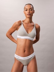 Calvin Klein Grey Maternity Lightly Lined Triangle Bralette - Icon Cotton Modal - Image 5 of 7