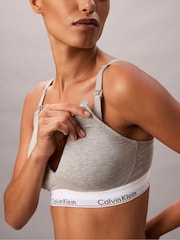 Calvin Klein Grey Maternity Lightly Lined Triangle Bralette - Icon Cotton Modal - Image 6 of 7