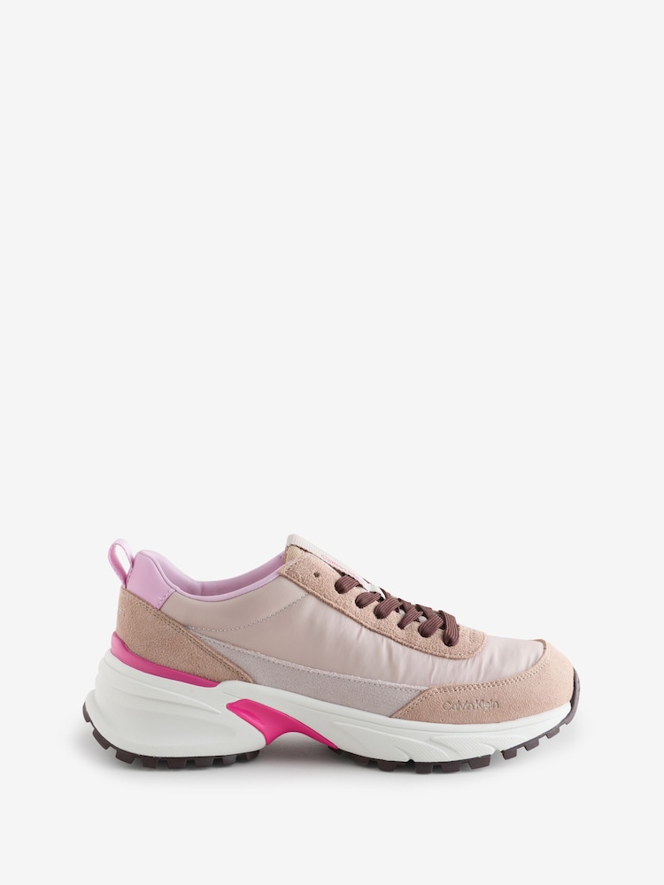 Calvin Klein Pink Suede and Nylon Runner Trainers - Image 1 of 1 Calvin Klein Pink Suede and Nylon Runner Trainers - Image 1 of 1