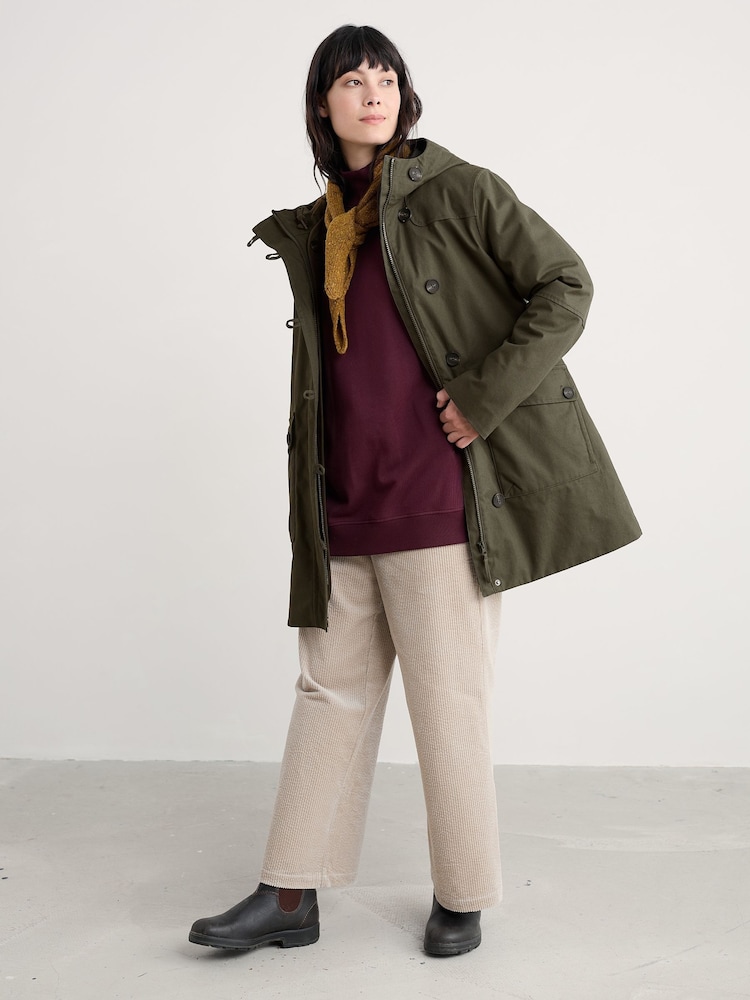 Seasalt Cornwall Green Boscaswell Waterproof 3-in-1 Duffle Coat - Image 1 of 5