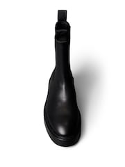 Calvin Klein Black Leather Stacked Heel Chelsea Boots - Image 4 of 6
