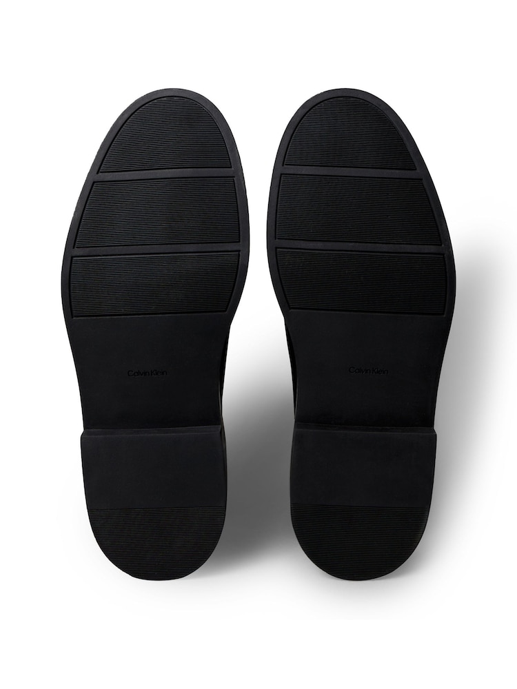 Calvin Klein Black Leather Stacked Heel Chelsea Boots - Image 6 of 6
