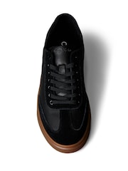 Calvin Klein Black Leather Signature Logo Trainers - Image 5 of 6