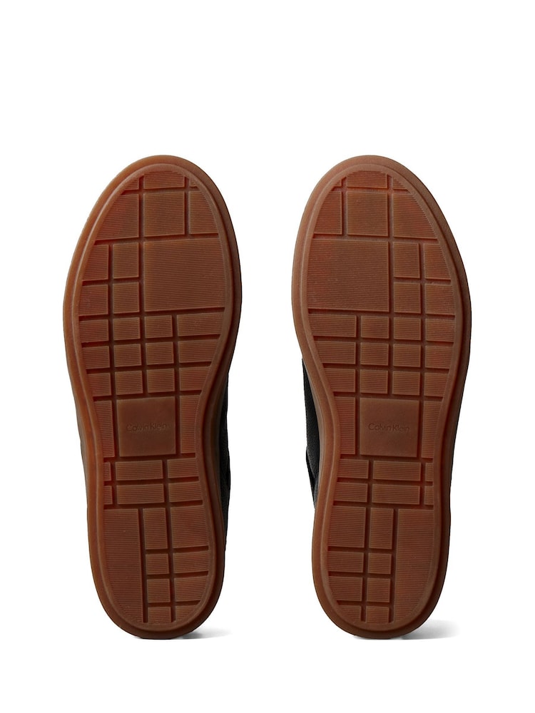 Calvin Klein Black Leather Signature Logo Trainers - Image 6 of 6 Calvin Klein Black Leather Signature Logo Trainers - Image 6 of 6