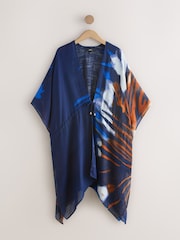 海军 - 加长系腰围卡夫坦长袍 - 7的图像5｝