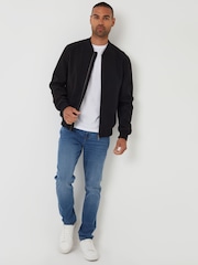 Threadbare Black Brushed Bomber Jacket - Image 3 of 4
