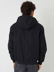 Threadbare Black Microfleece Lined Hooded Lightweight Jacket - Image 2 of 4